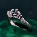 Nature-Inspired Twig & Leaf Ring with Silver Twisted Branch Band
