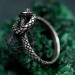 Serpent Heart Sterling Silver Ring with Intricate Detailing