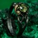 Mystical Forest Ring with Peridot - Leafy Engagement Ring with Branch and Blossom