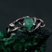 Celtic Emerald Silver Ring - Timeless Celtic Elegance