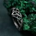 Enchanted Forest Silver Ring - Handcrafted Unique Design with Leaf and Triskele Accents