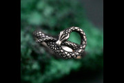 Handcrafted Silver Serpent Gorgon Ring - Symbol of Power, Unique Gothic Serpentine Temptation Ring