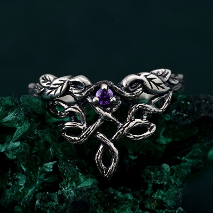 Silver Tree Bark Wedding Band: Vintage Ethereal Woodland Theme Ring