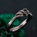Nature-Inspired Peridot Silver Engagement Ring