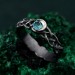 Silver Moon Topaz Ring: Mystical Celestial Blue Gemstone Band