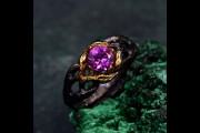 Gold Plated Silver Alexandrite Ring, Unique Wedding Band, Handcrafted Bridal Elegance, Enchanting Gemstone, Perfect Wedding Jewelry