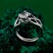 Gothic Silver Ring with Moonstone and Organic Design