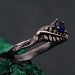 Sapphire Fern Branchlet Ring: Whispering Fern Design