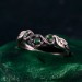 Emerald Engagement Band – Wooden Wedding Branch, Forest Wedding Ring, Branch of Love, Wooden Harmony Wedding Band