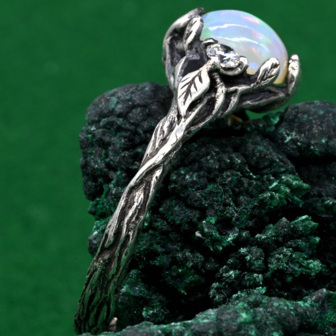 Opal Blossom Twig Ring: Her Extraordinary Opal Vow
