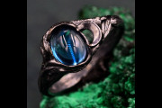 Enchanted Topaz Ring - Mystical Witch-Inspired, Moonstone Design, Handmade Nature Wedding Band