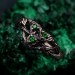 Enchanted Forest Silver Promise Ring for Women – Mystic Woodland Wedding Band, Witch's Embrace Leafy Silver Ring for Her