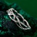 Peridot Engagement Ring with Celtic Wood Texture