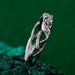 Delicate Leafy Silver Peridot Ring – Graceful Twig and Foliage Band