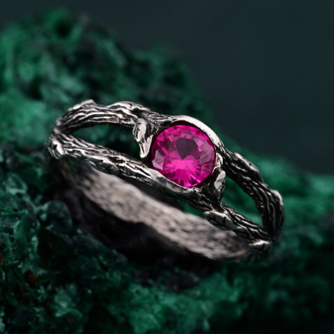 Nature's Touch Silver Branch Ring