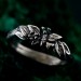 Unique Butterfly Engagement Ring – Nature-Inspired Design with Emerald, Twig Engagement Ring in Sterling Silver
