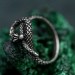 Serpent Heart Sterling Silver Ring with Intricate Detailing