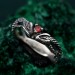 Emerald Snake Engagement Ring – Elven Fantasy Ouroboros Wedding Band, Infinity Serpent Design, Unique Wedding Ring