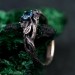 Whispering Leaves: Gothic Blue Topaz Ring