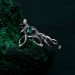Silver Fairy Elven Ring: Small Vine Branch and Leaf Design