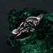 Enchanted Forest Silver Ring - Elegant Garnet & Moth Twig Design