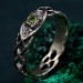 Eye of Enchantment: Gothic Silver Ring with Vibrant Peridot